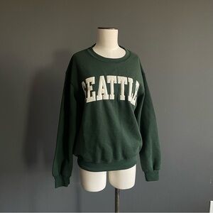New York Popular Seattle Forest Green Collegiate Sweatshirt Academia Preppy Nerd
